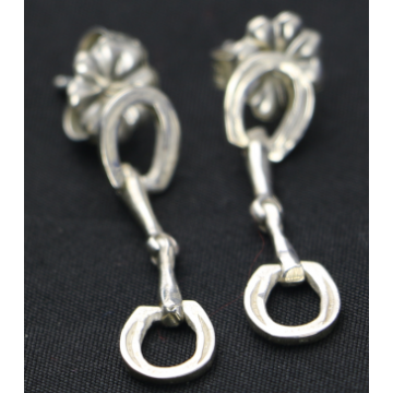 Rusty Brown SS Snaffle Bit Earrings