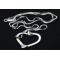 Rusty Brown SS RB141 Double Nail Heart Necklace
