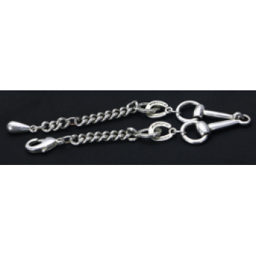 Rusty Brown SS Snaffle Bit Bracelet with Chain